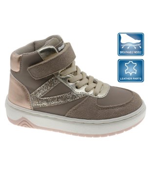 Детски кецове в сиво-кафяв цвят с велкро снимка