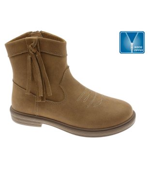 Юношески боти в цвят камел с вътрешен цип снимка