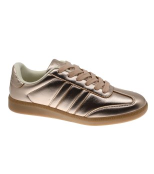 Дамски сникърси в бронзов цвят с метализиран ефект снимка