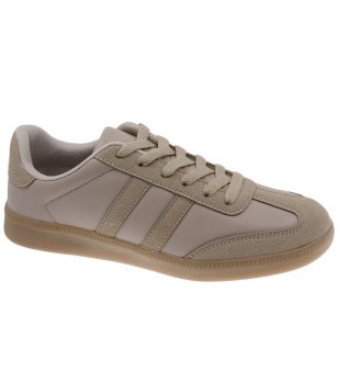 Дамски сникърси в сиво-кафяв цвят с връзки снимка