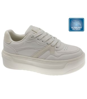 Дамски бежови сникърси с  ултралека платформа снимка