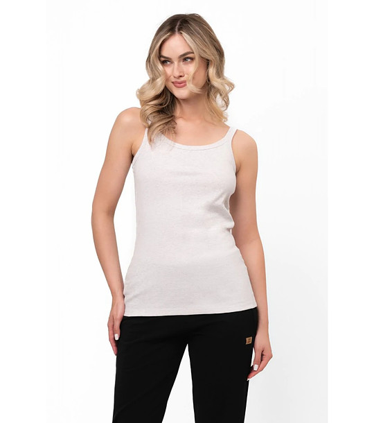 Бежов памучен топ с презрамки Salsa снимка