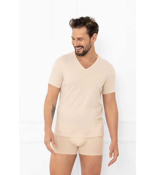 Бежова мъжка памучна тениска Apollo снимка