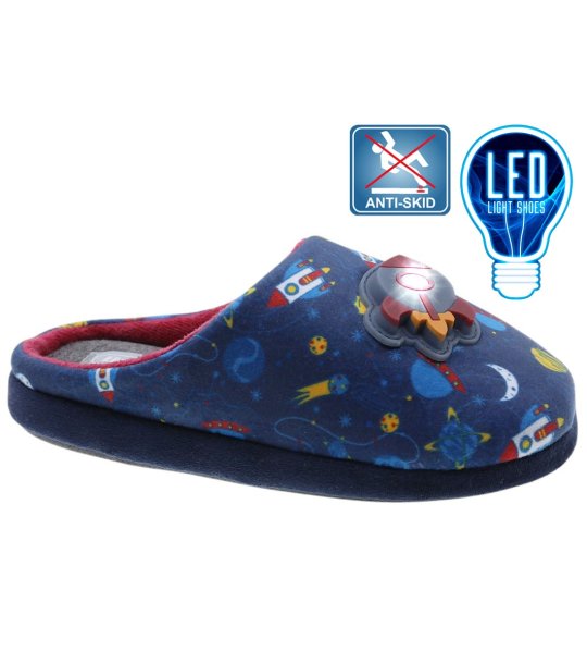 Тъмносини чехли за дома с неплъзгаща се подметка снимка