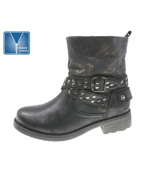 Дамски черни боти с цип снимка