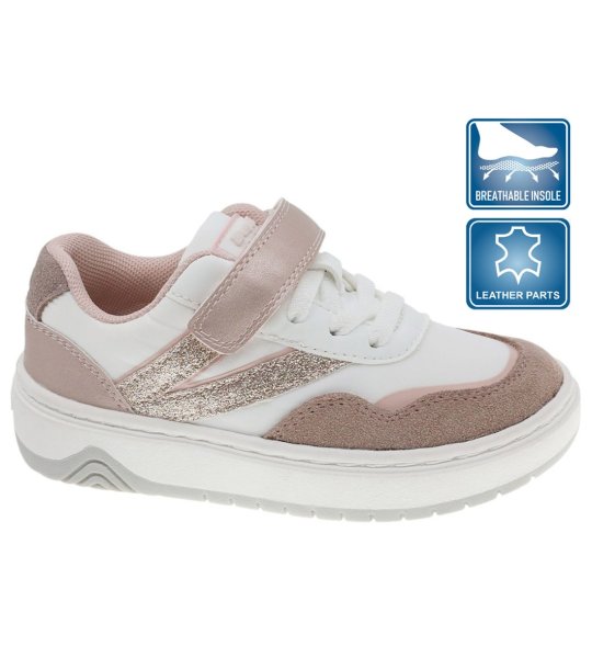 Сникърси в бяло и розово с велкро снимка