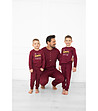 Момчешка памучна пижама в бордо с щампа Gordo-4 снимка