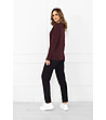 Памучна дамска блуза в бордо с дълъг ръкав Gordo-1 снимка
