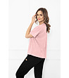 Дамска памучна блуза в розов меланж Klara-1 снимка