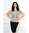 Дамска блуза в сив меланж с къс ръкав Ksenia-0 снимка