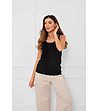 Черен памучен топ с презрамки Salsa-2 снимка