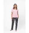 Розова дамска памучна пижама Marisal с флорален принт-0 снимка