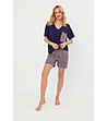 Дамска пижама в тъмносиньо с принт Milda-0 снимка
