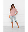 Дамска памучна пижама Perlis в пудрено розова с флорален принт-0 снимка