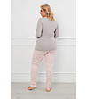 Дамска памучна пижама Rosaria в розово и сиво-1 снимка
