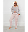 Дамска памучна пижама Rosaria в розово и сиво-2 снимка