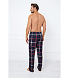 Тъмносиньо памучно мъжко долнище на пижама с каре Horton-1 снимка
