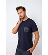 Тъмносиня мъжка пижама с къс ръкав Rajmund-2 снимка