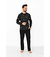 Черна мъжка памучна пижама с дълъг ръкав Wito-0 снимка