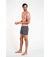 Памучни мъжки боксерки в цвят графит с копчета Lars-3 снимка