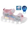 Розови детски сандали с LED светлини-0 снимка