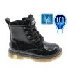 Детски черни боти с LED подметка-0 снимка