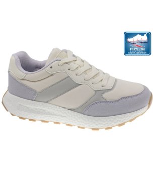 Дамски бежови маратонки с връзки снимка