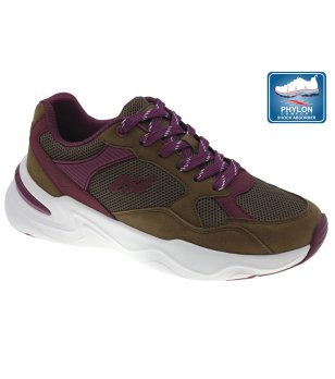 Дамски кафяви маратонки с връзки снимка