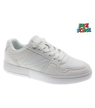 Бели тийнейджърски сникърси с връзки снимка