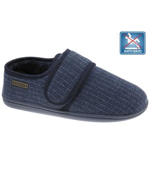 Тъмносини мъжки пантофи с велкро и противоплъзгаща подметка снимка