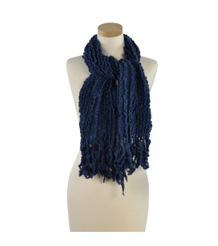 Тъмносин шал с ресни Suzy снимка