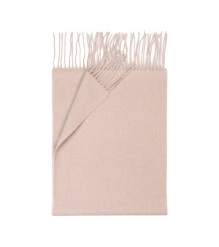 Бежов вълнен шал с ресни Asteria снимка