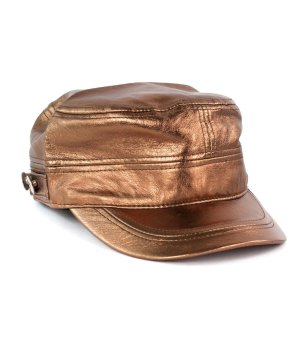 Златисто-кафява дамска шапка с козирка снимка