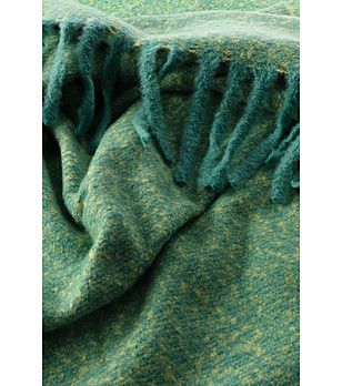 Зелен дамски шал с ресни снимка