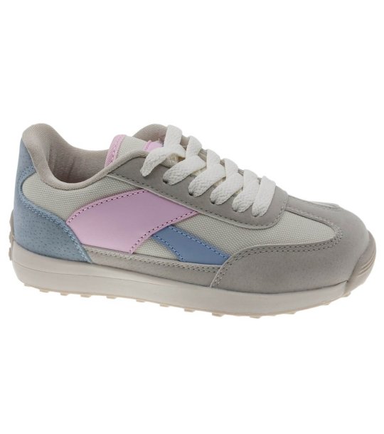 Сиви ежедневни детски маратонки с връзки снимка