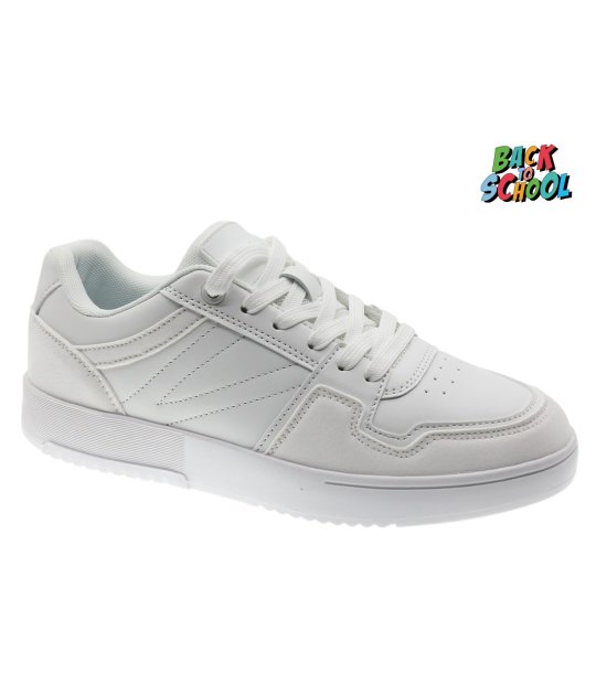 Бели тийнейджърски сникърси с връзки снимка