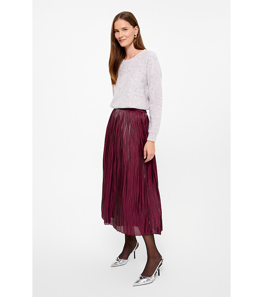 Светлосив меланжиран пуловер с пайети снимка