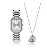 Сребрист сет от часовник и колие PLAZA-0 снимка