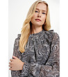 Дамска блуза в черно-сив пейсли принт-2 снимка