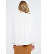 Дамска бяла риза с копчета и ажурни ленти-4 снимка