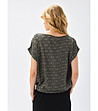 Черна дамска блуза с геометричен принт-2 снимка