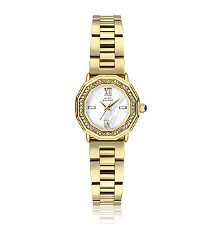 Златист дамски часовник  с камъчета снимка