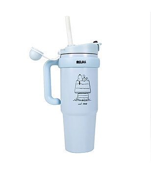 Многоцветна термочаша с вградена сламка SNOOPY снимка