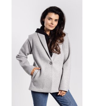 Сиво късо дамско палто Lara снимка