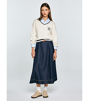 Дънкова памучна пола снимка