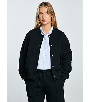 Черно дамско памучно яке PIXELINA снимка