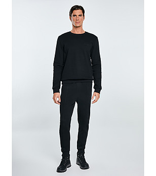 Черна мъжка памучна блуза WILER снимка