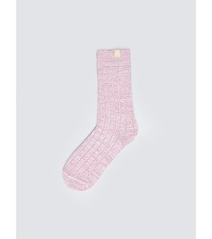 Дамски памучни розови дълги чорапи снимка