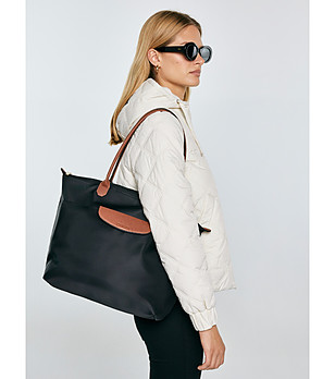 Дамска черна чанта с дълги дръжки NAIRA снимка