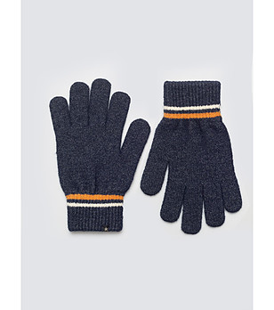 Мъжки плетени ръкавици в тъмносиньо снимка